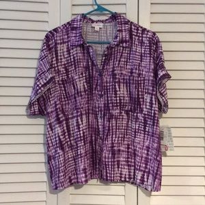 Lularoe purple tie dyed Amy (small, NWT)